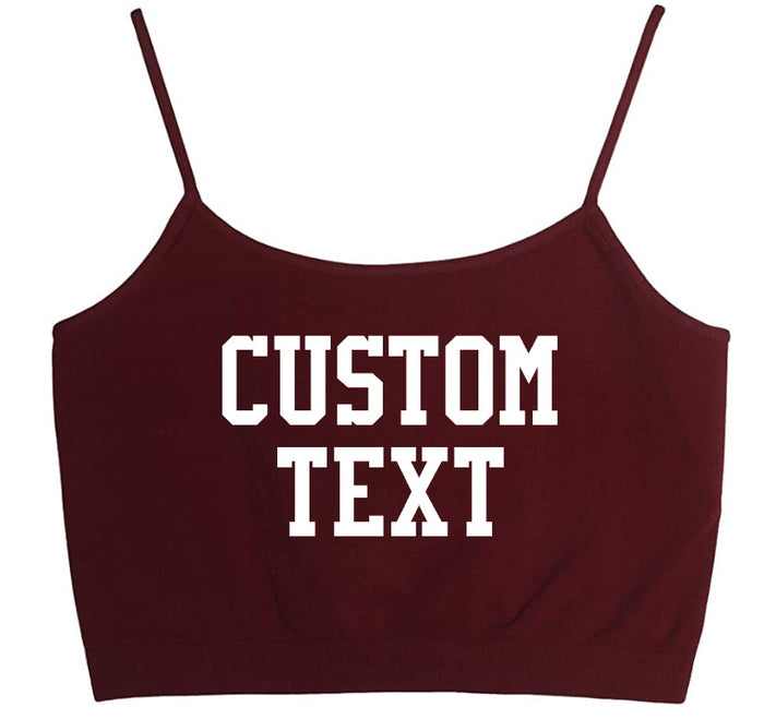 Custom Single Color Maroon Seamless Crop Top