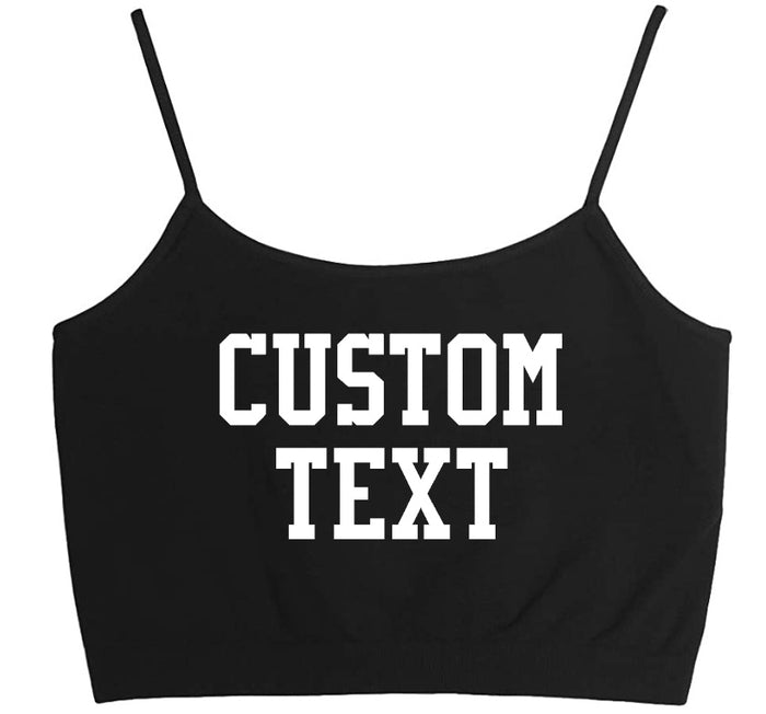 Custom Single Color Black Seamless Crop Top