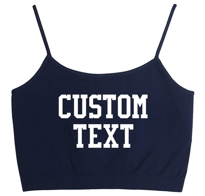 Custom Single Color Navy Seamless Crop Top