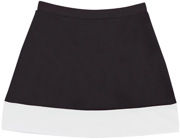 Black White Hem A-Line Cheer Skirt
