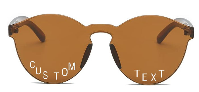 Custom Text Brown Frameless Sunglasses