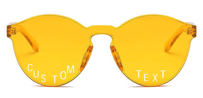 Custom Text Orange Frameless Sunglasses