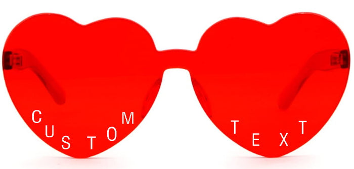 Custom Text Red Heart Sunglasses