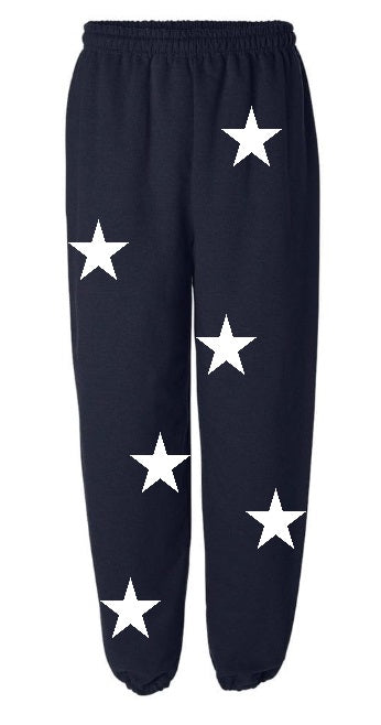 Star Power Navy Sweats with White Stars