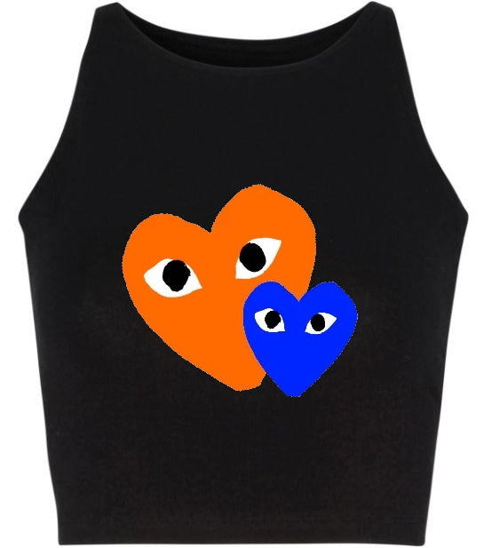 Game Day Hearts Sleeveless Crop Top