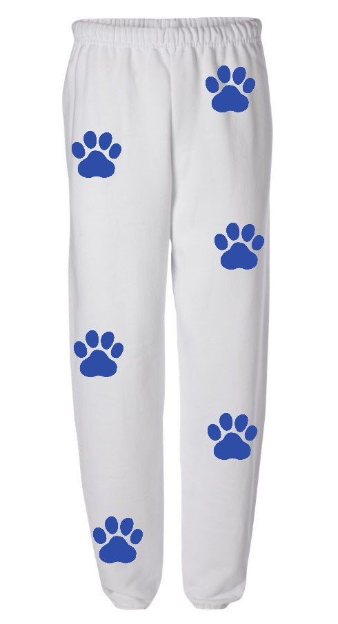 Paw Print White Sweats