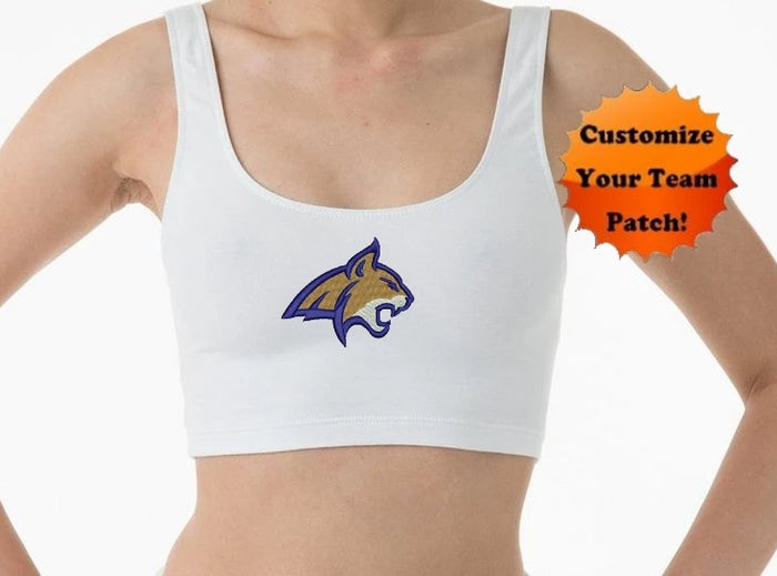 Custom Embroidered Team Patch Tank Crop Top (Available In 3 Colors)