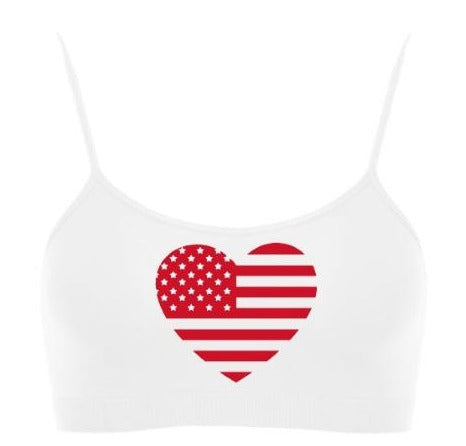 Stars & Stripes Seamless Super Crop Top (Available in 2 Colors)