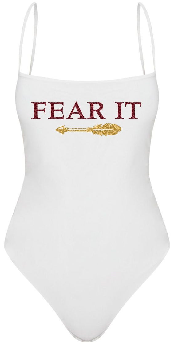 Fear It Spaghetti Strap Bodysuit (Available in 2 Colors)