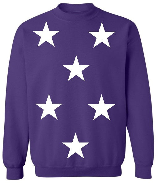 Star Power Purple Crewneck with White Stars