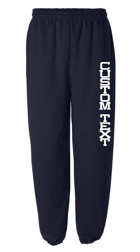 Custom Single Color Text Navy Sweats