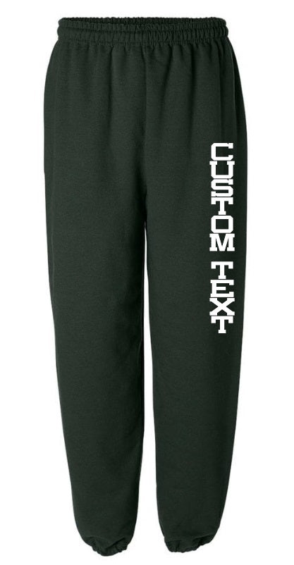 Custom Single Color Text Forest Green Sweats