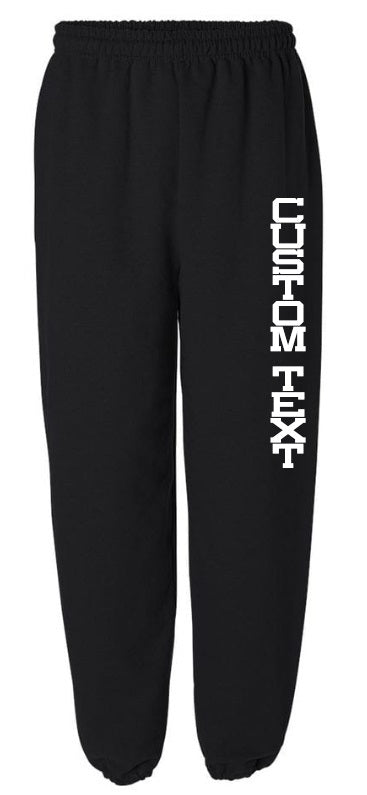 Custom Single Color Text Black Sweats