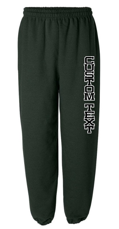 Custom Double Color Text Forest Green Sweats