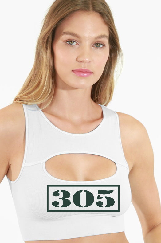 305 Seamless Ribbed Cut Out Crop Top