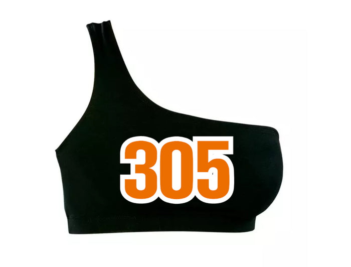 305 One Shoulder Ribbed Crop Top