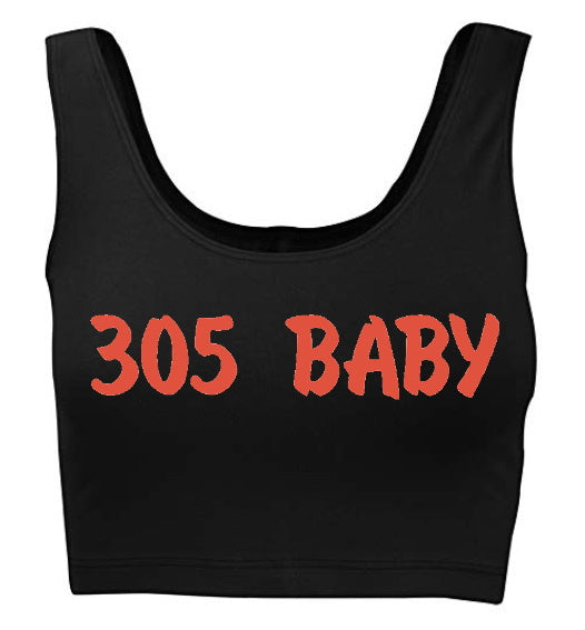 305 Baby Glitter Tank Crop Top (Available in Two Colors)