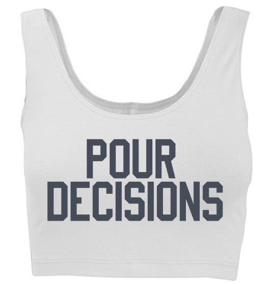 Pour Decisions Glitter Tank Crop Top