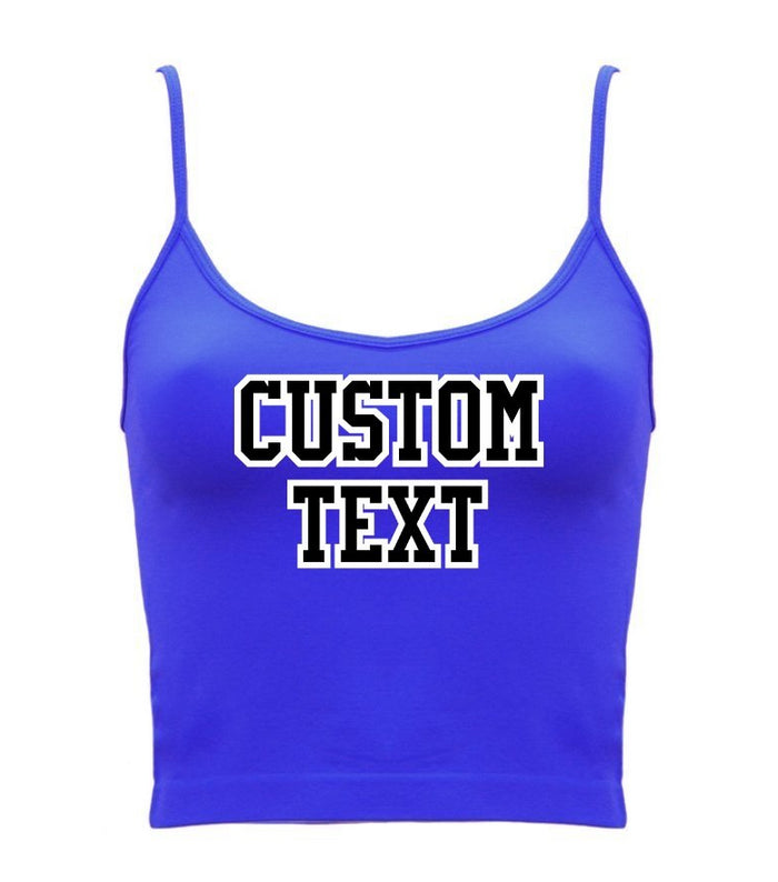 Custom Double Color Text Royal Blue Seamless Crop Top