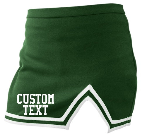 Custom Single Color Text Gameday Bae Signature Forest Green A-Line Notched Cheer Skirt