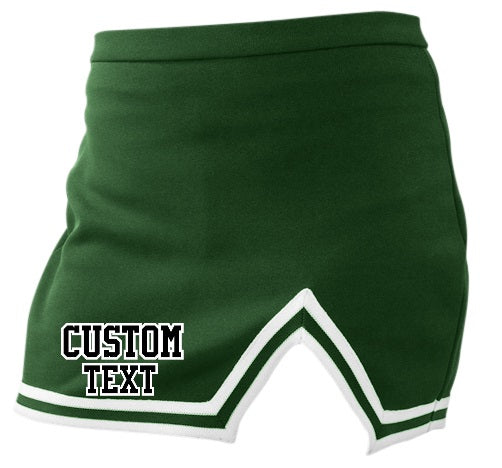 Custom Double Color Text Gameday Bae Signature Forest Green A-Line Notched Cheer Skirt