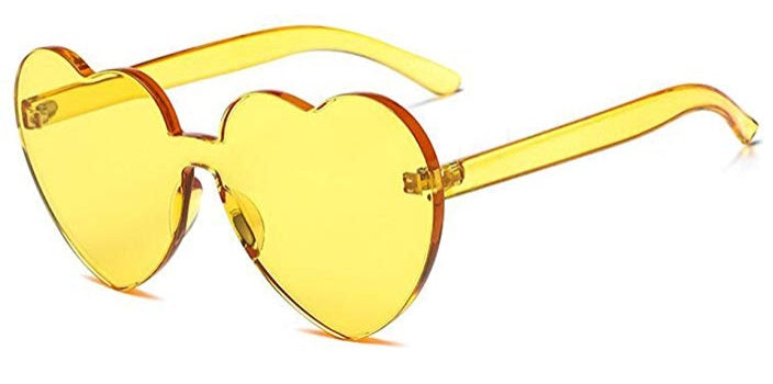 Yellow Heart Shaped Sunglasses