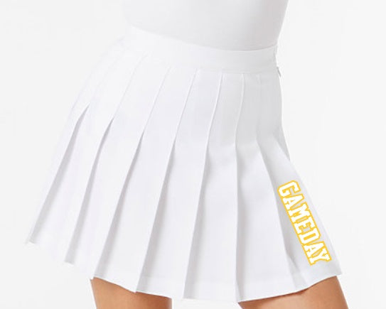 Gameday White Pleated Cheer Skirt