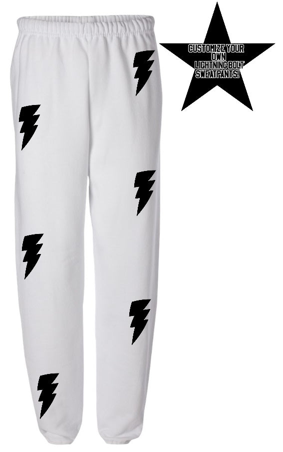 Custom White Lightning Sweats- Customize Your Lightning Color!