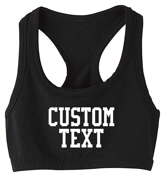 Custom Single Color Text Racerback Sports Bra (Available in 2 Colors)