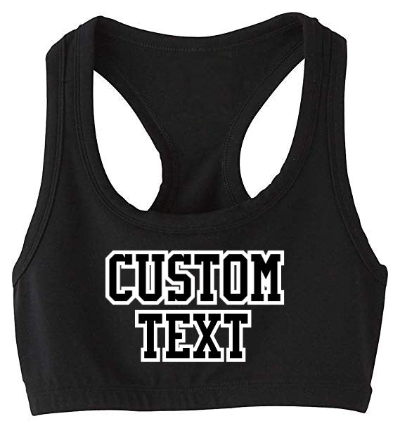 Custom Double Color Text Racerback Sports Bra (Available in 2 Colors)