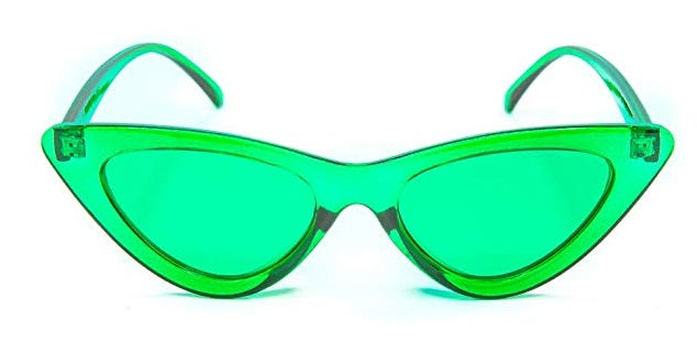 Bright Green On Green Cat Eye Glasses