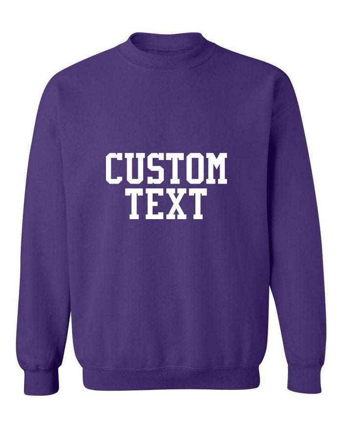 Custom Single Color Text Purple Crew Neck