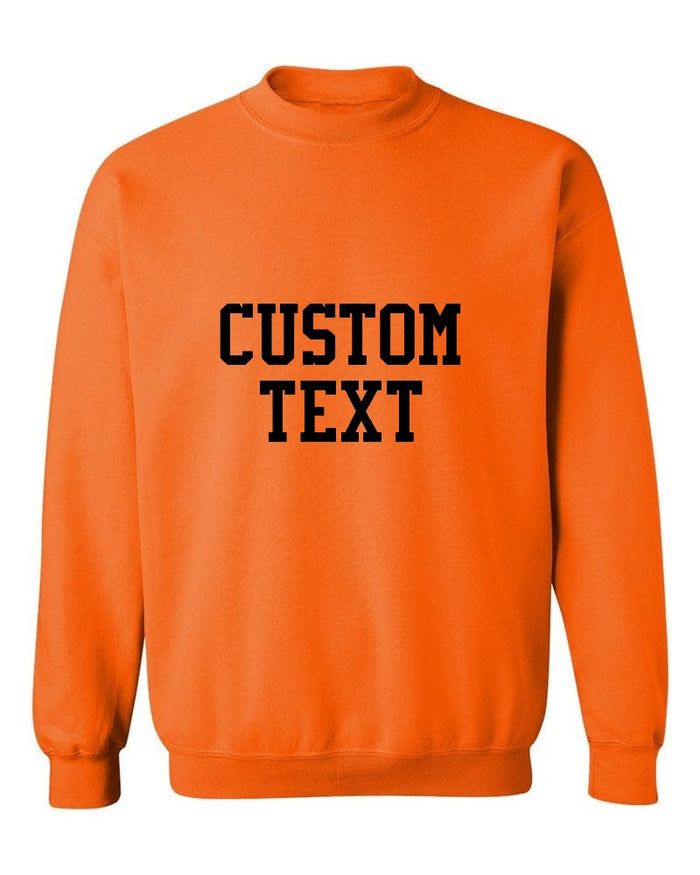 Custom Single Color Text Orange Crew Neck
