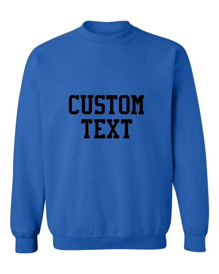 Custom Single Color Text Royal Blue Crew Neck