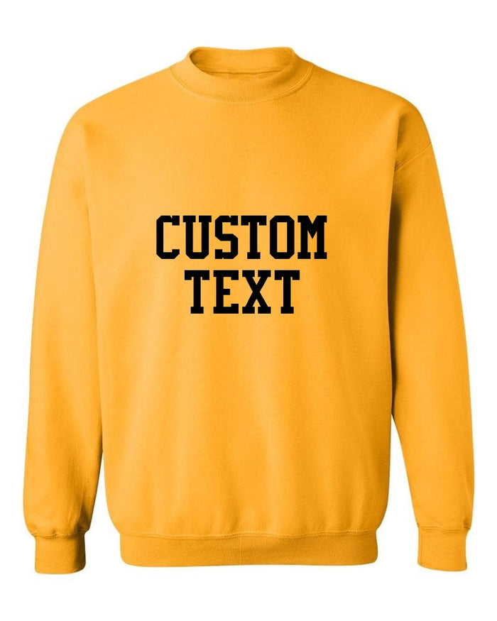 Custom Single Color Text Gold Crew Neck Sweatshirt