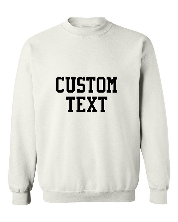 Custom Single Color Text White Crew Neck