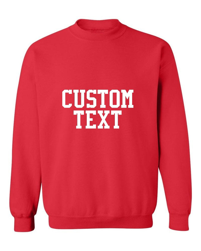 Custom Single Color Text Red Crew Neck