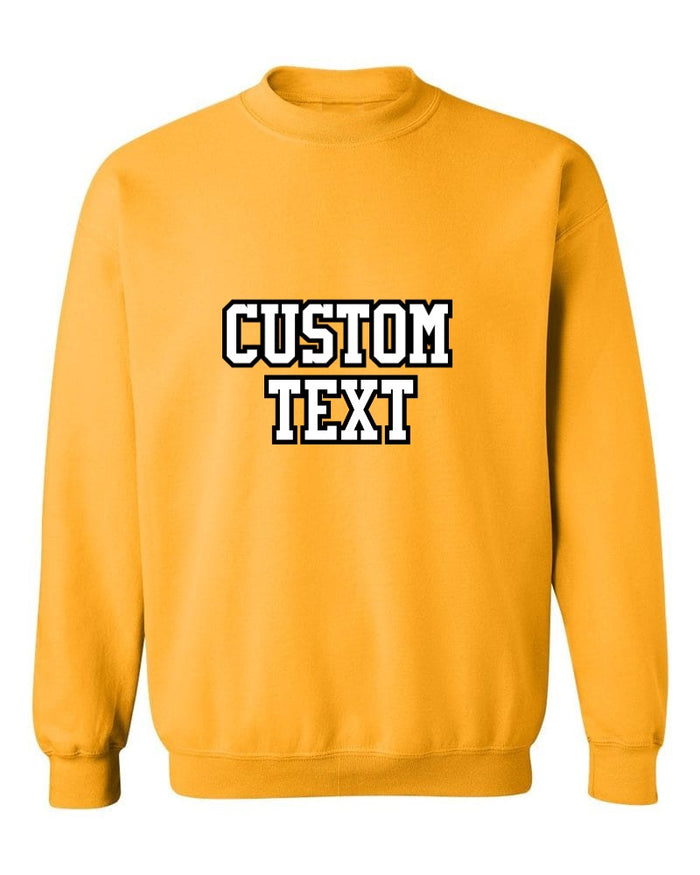 Custom Double Color Text Gold Crew Neck Sweatshirt