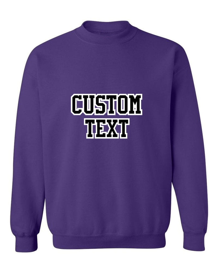 Custom Double Color Text Purple Crew Neck Sweatshirt