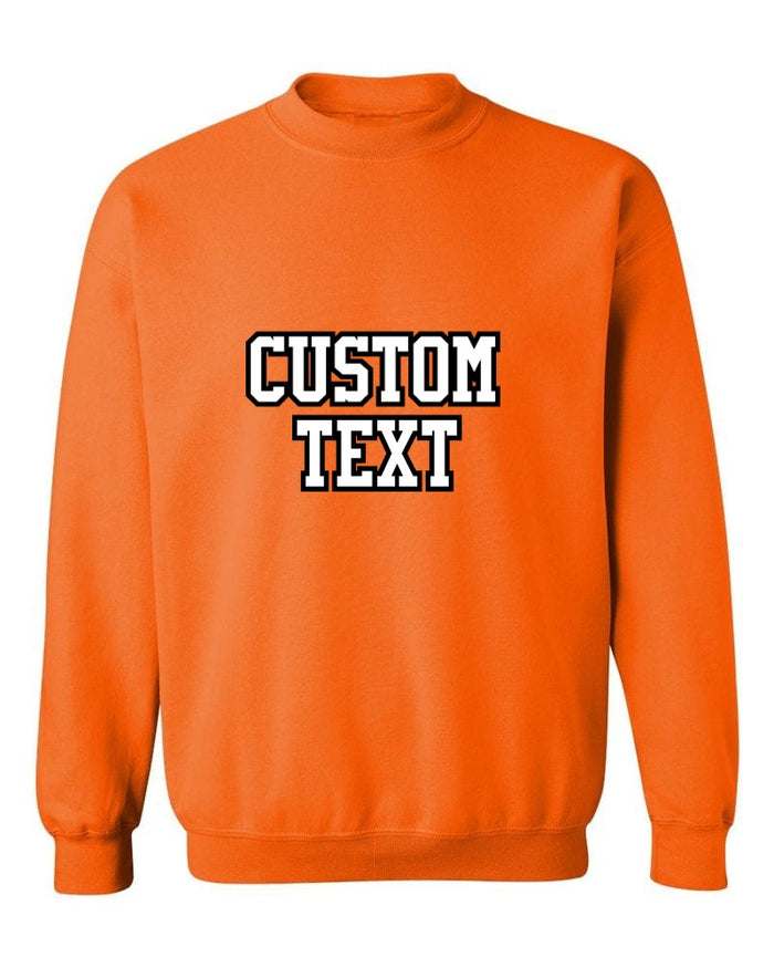 Custom Double Color Text Orange Crew Neck Sweatshirt