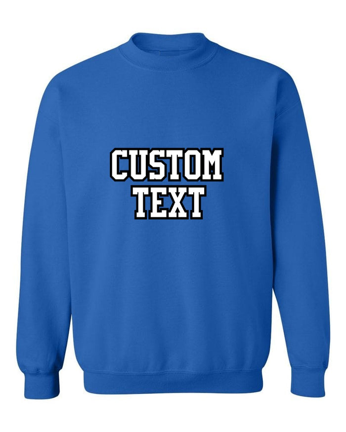 Custom Double Color Text Royal Blue Crew Neck Sweatshirt