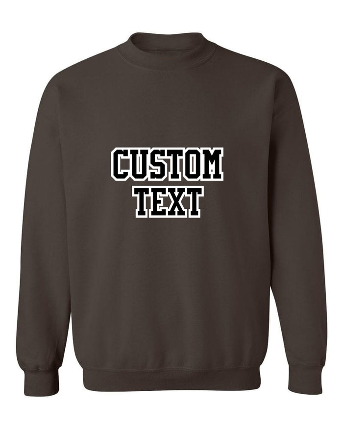 Custom Double Color Text Brown Crew Neck Sweatshirt