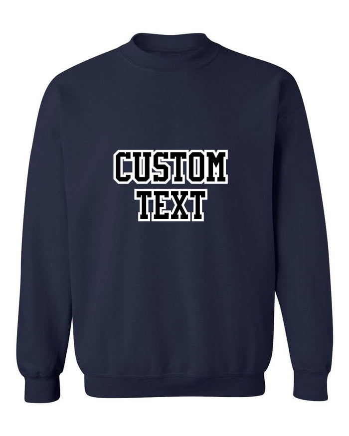 Custom Double Color Text Navy Crew Neck Sweatshirt