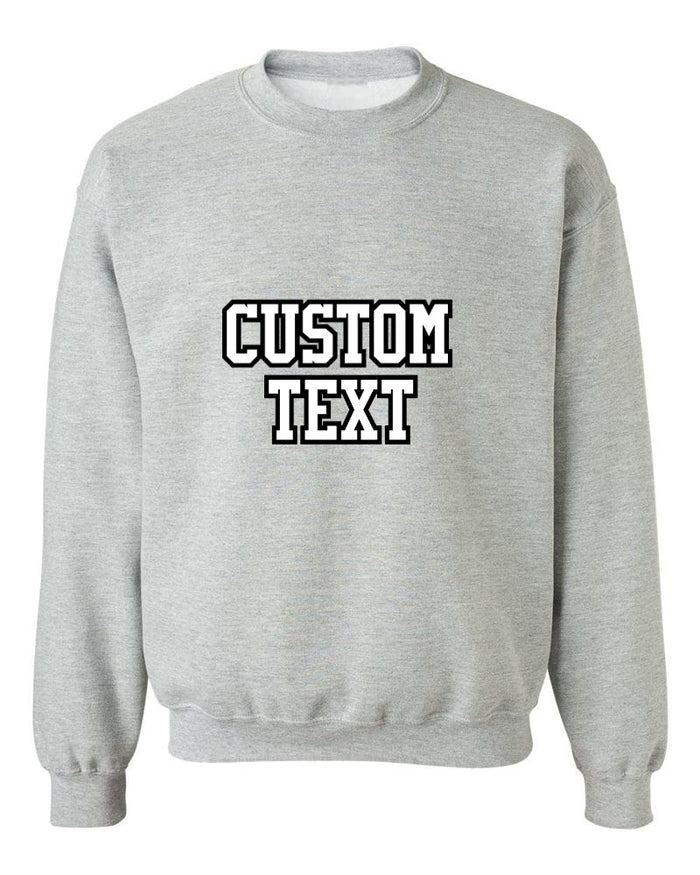 Custom Double Color Text Athletic Grey Crew Neck Sweatshirt