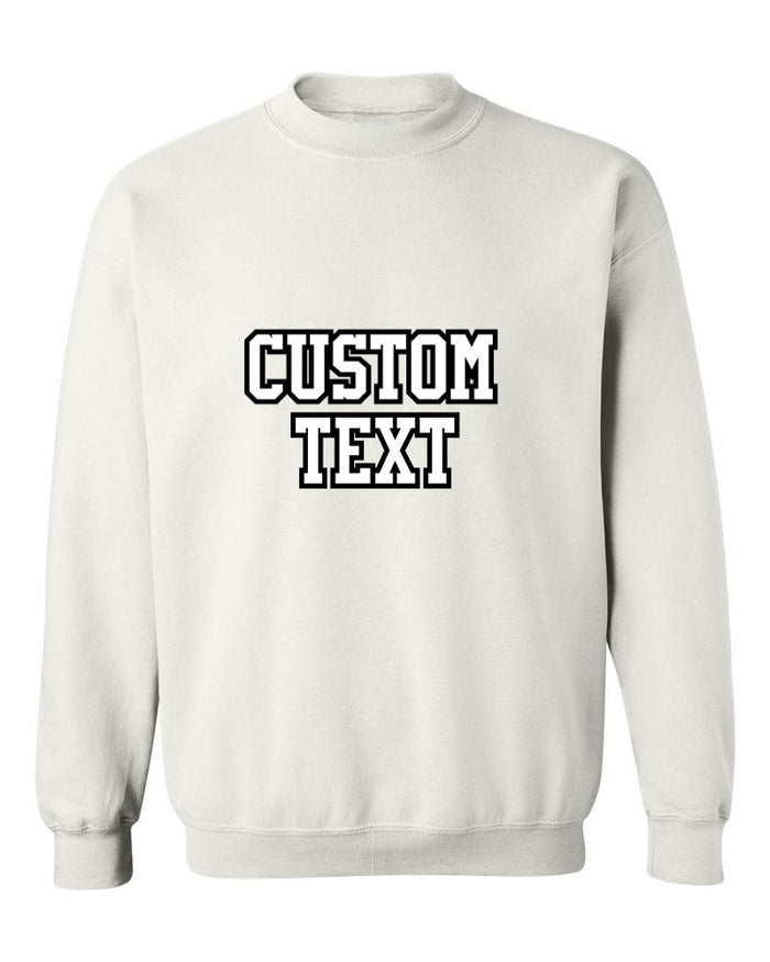 Custom Double Color Text White Crew Neck Sweatshirt