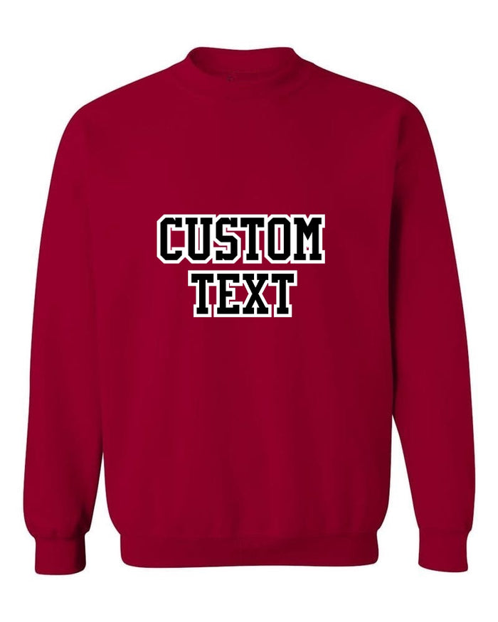 Custom Double Color Text Cardinal Crew Neck Sweatshirt