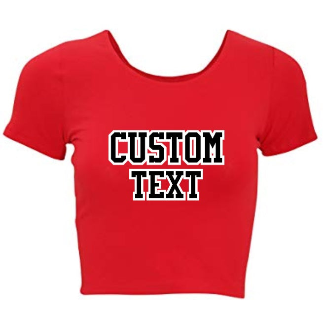 Custom Double Color Text Paige Cotton Spandex Crop Top (Available in 2 Colors)