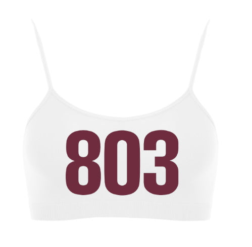 803 Glitter Seamless Spaghetti Strap Super Crop Top (Available in 2 Colors)