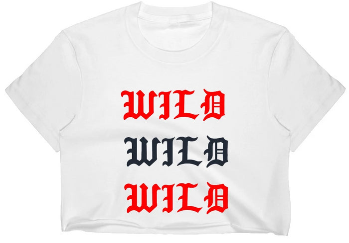 Wild Old English Raw Hem Cropped Tee