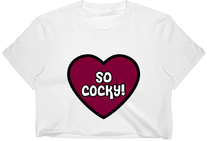 So Cocky! Raw Hem Cropped Tee (Available in 2 Colors)